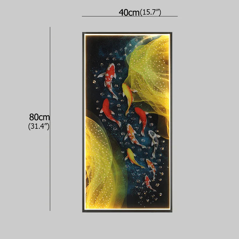 Gold Fish LED Picture Wall Light for Home Decor & Bedroom Aisle