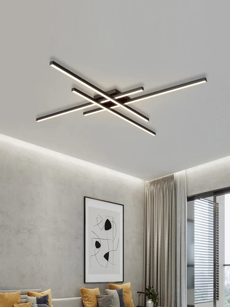 Black Chandelier LED Ceiling Lamp for Master Bedroom Living Room Energy Saving Light