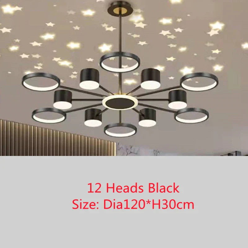Modern Stars Chandelier Ring Light LED for Living Room Kids Room