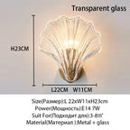 Nordic Shell LED Glass Wall Lamp for Bedroom, Living Room, Aisle - Elegant Lighting