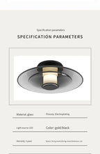 Amber Glass Disc Wall Lamp: Modern Minimalist LED Sconce Lighting Fixture