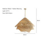 Wicker Pendant Lamp - Handcrafted Japanese Style Rattan Hanging Light