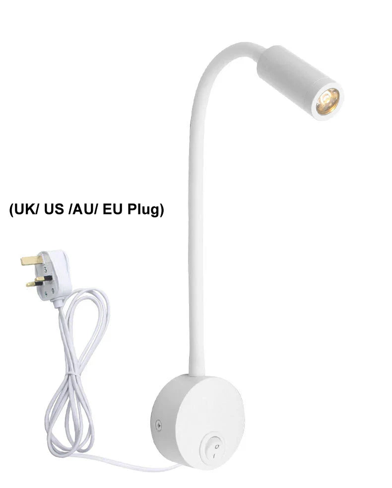 Adjustable Indoor LED Wall Lamp Spotlight Fixture, Aluminum, Rotatable 350°