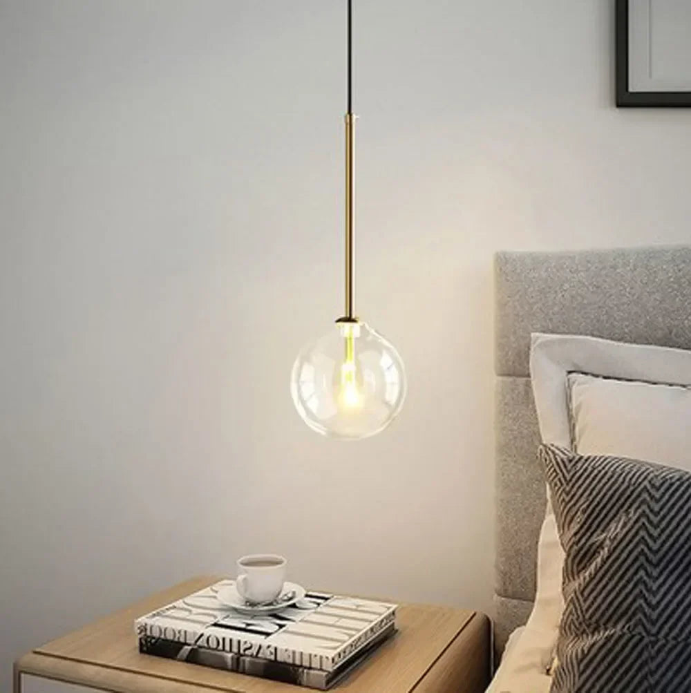 Clear Glass Chandelier Pendant Light Vintage Nordic Glass Ball Hanging Lamp