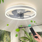 Smart Reversible Ceiling Fan with LED Lights, App Remote, Black/White Chandelier