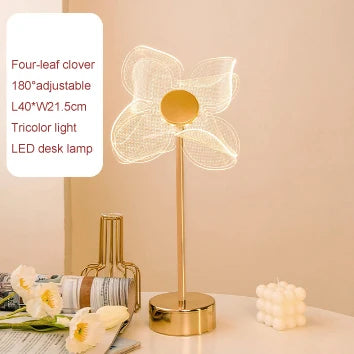 Butterfly Gold Acrylic LED Desk Lamp for Artful Living Room Night Light