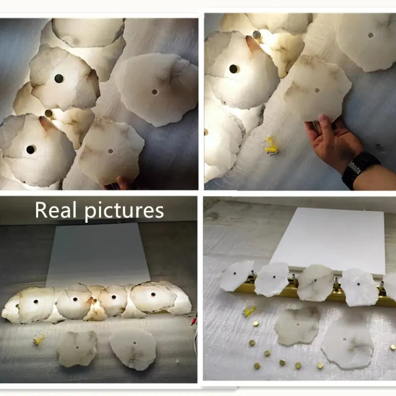 Marble LED Wall Lamp Copper Luxury Sconce for Bedroom Living Room Decor