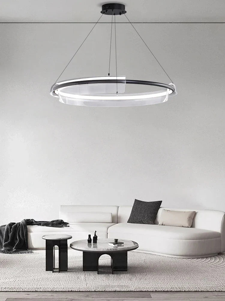 Nordic Minimalism Ring LED Chandelier Acrylic Circle Pendant Light Fixture