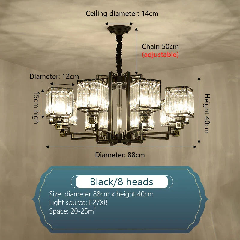 Crystal Chandelier Villa Living Room Lighting