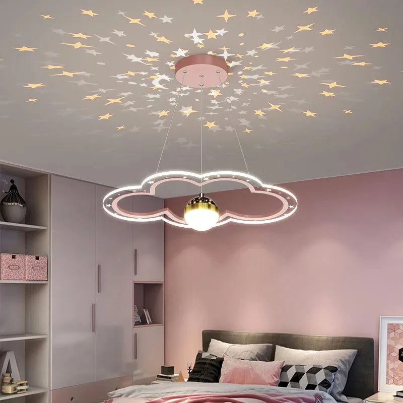 LED Star Chandelier: Kids Room Lighting Fixture for Bedroom & Study Room