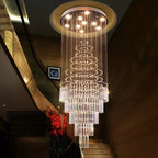 LED Crystal Staircase Chandelier: Elegant Lighting for Home, Hotel, and Restaurant