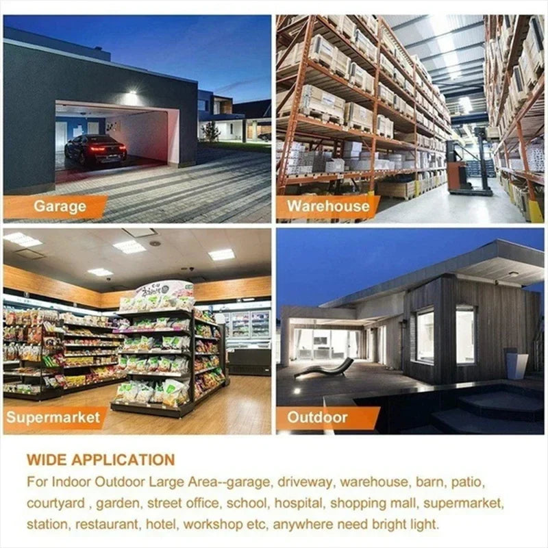 Industrial LED Ceiling Light Deformable Foldable E26/27 Bulb for Garage Warehouse