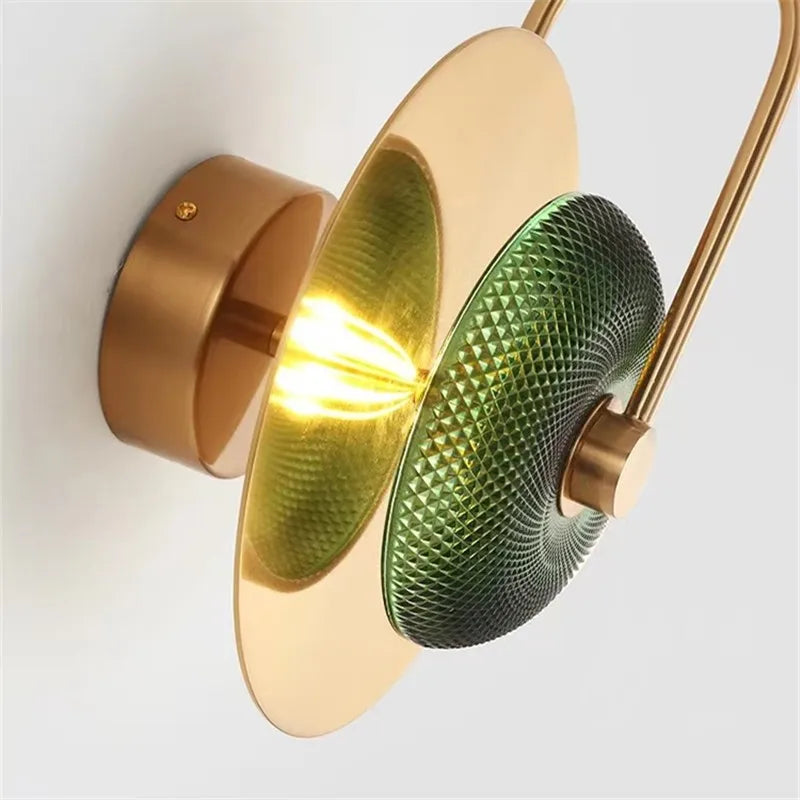 Glass Led Metal Wall Art Light | Nordic Minimalist & Vintage Decor for Living Room