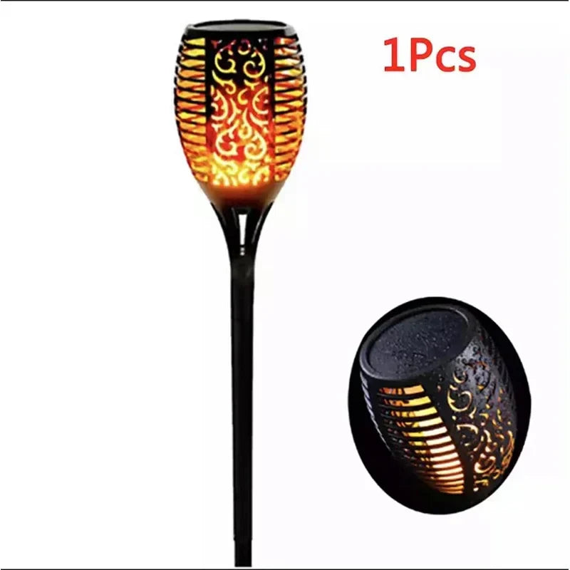 Solar Flame Torch Lights - Waterproof Outdoor Garden Decoration - 5 Color Options