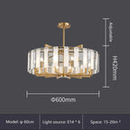 Luxury Water Ripple Glass Chandelier - LED Lighting Fixture for Home Decor