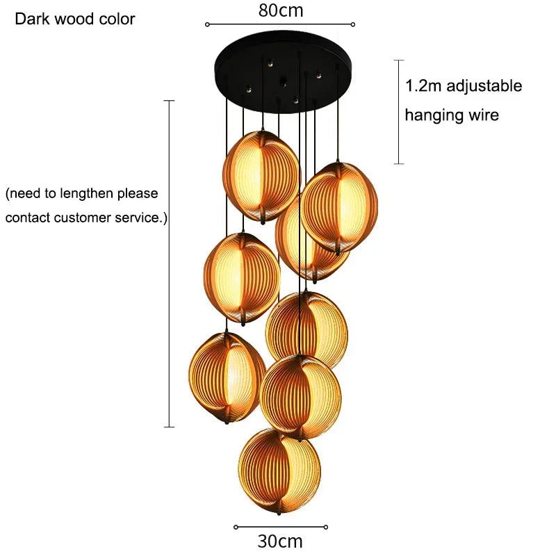 Wabi Sabi Wooden LED Pendant Lights for Home Decor and Lighting