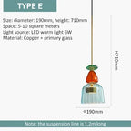 Glass Bedside Pendant Light: Modern Colorful Chandelier for Kitchen Coffee Bedroom
