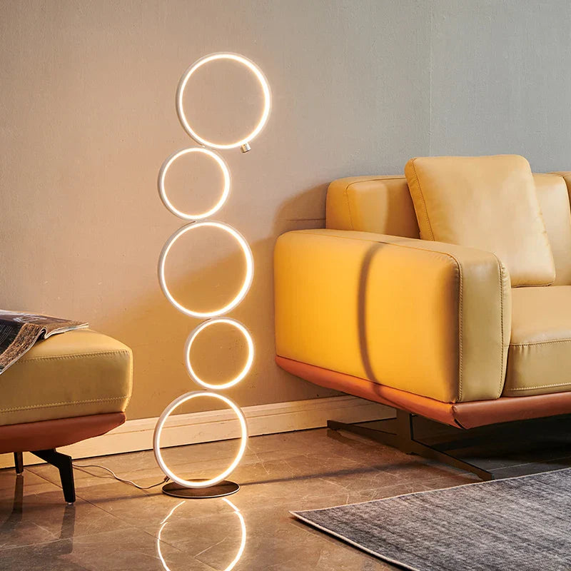Modern LED Ring Floor Lamp for Home Living Room Decor