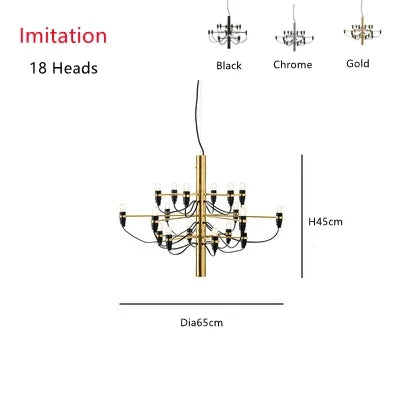 2097 Gold Silver Chandelier 50 Heads Pendant Lights for Living Room decor