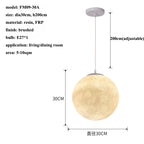 Cream Moon LED Pendant Chandelier: Modern Living Room Kitchen Bedroom Lighting