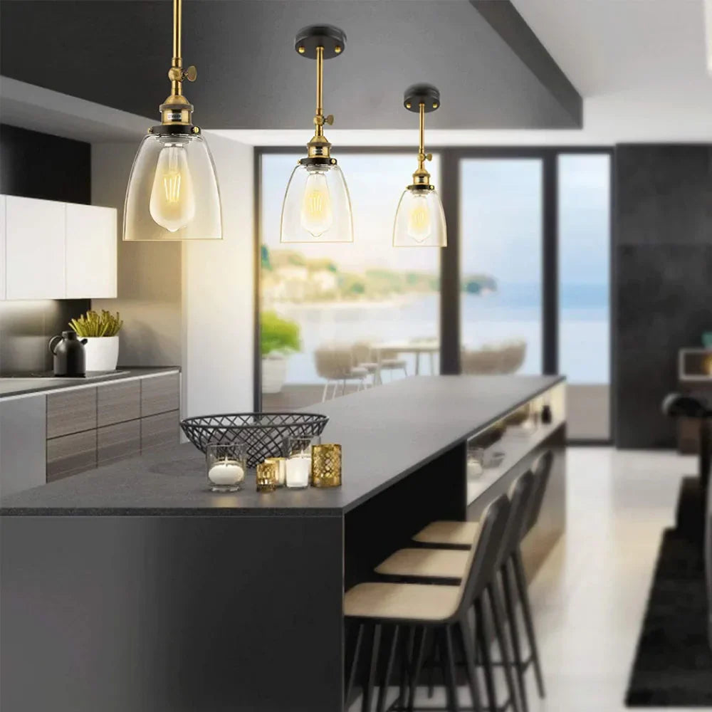 Vintage Loft Industrial Wall Lamp Sconce Glass Iron Art LED Light Fixtures