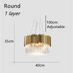 Stainless Steel Crystal Pendant Chandelier for Modern Luxury Indoor Lighting