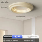 White Round LED Ceiling Light with Remote Control for Bedroom & Living Room