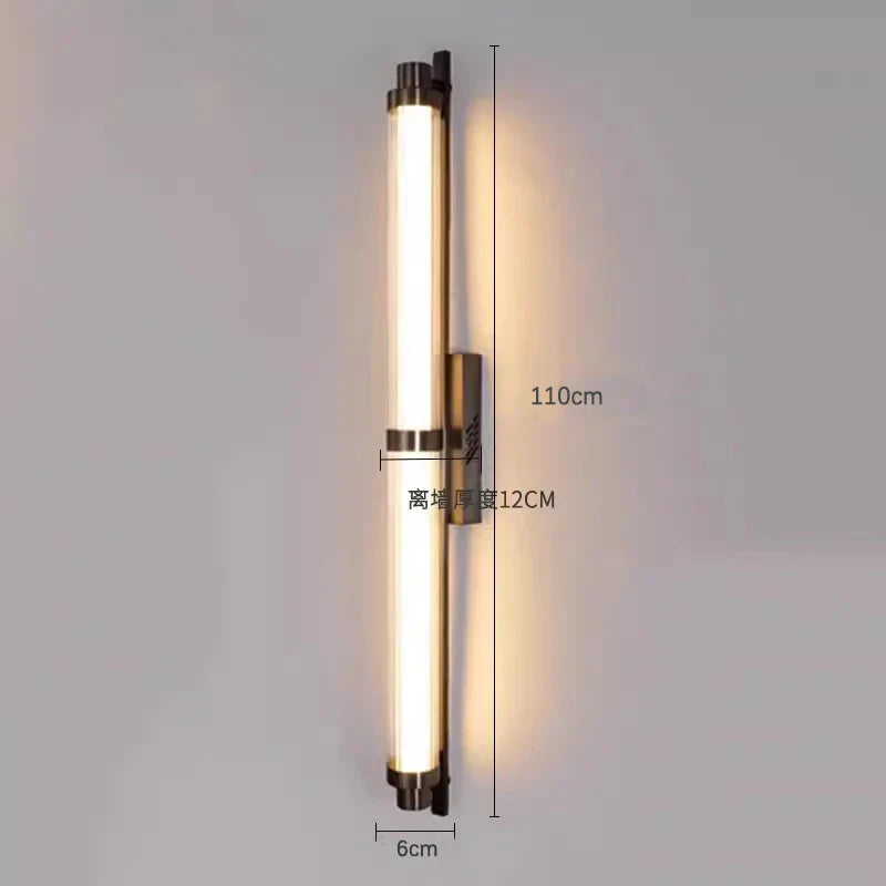 LED Glass Wall Lamp for Living Room Bedroom Café Restaurant, Minimalist Postmodern Design