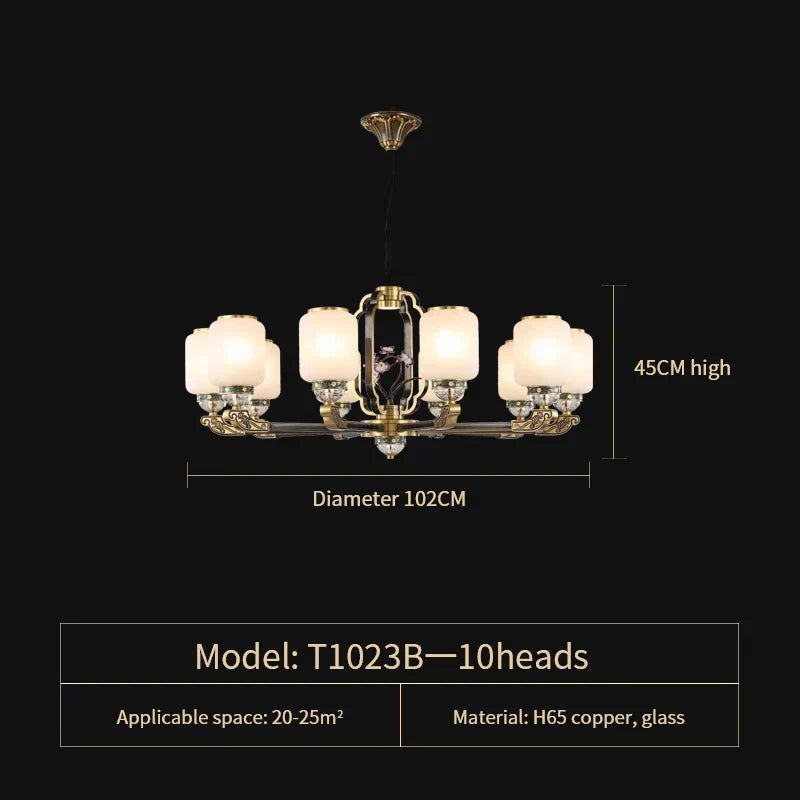 Chinese Jade Chandelier | Modern Duplex Villa Lighting