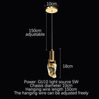 Modern Diamond Crystal Chandelier LED Hanging Light Gold Decor
