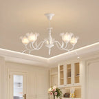 Lily Of The Valley Glass Chandelier Light: Modern Cream Wind Lamp for Living Room & Bedroom