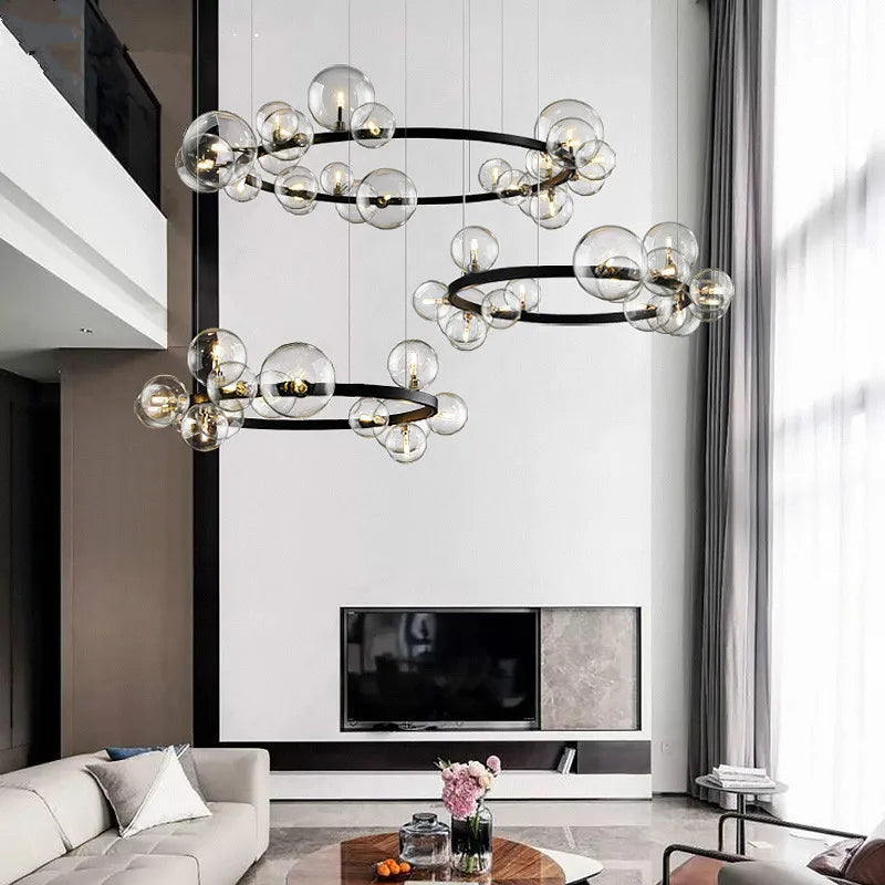 Glass Ball G9 LED Chandelier: Modern Minimalist Nordic Design