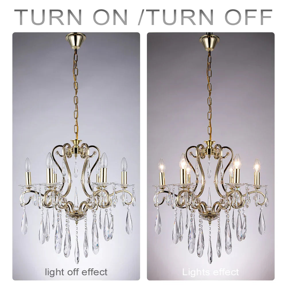 Crystal LED Chandelier for Kitchen Dining Living Bedroom Room