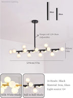 Glass Ball LED Chandelier Modern Pendant Light for Home Decor