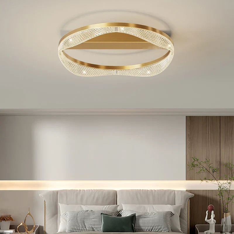 Nordic Brass LED Ceiling Chandelier Light for Living Room, Bedroom, Foyer