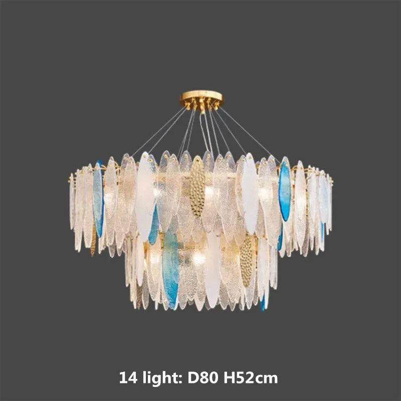 Gold Metal Chain LED Pendant Lights for Modern Luxury Living Room