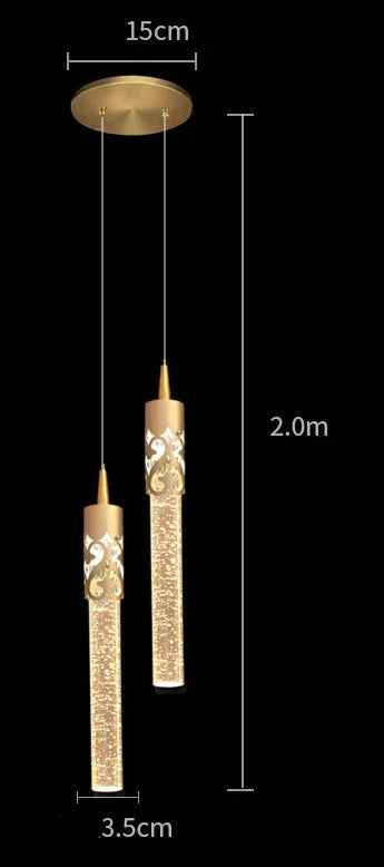 Modern Crystal LED Pendant Chandelier for Bedside Dining Living Room