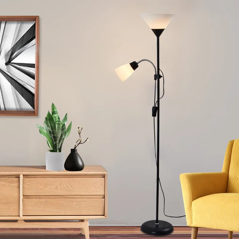 Modern Double Flowers Floor Lamp for Study Bedroom Living Room