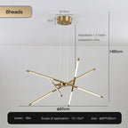 Stick Chandelier for Living Room Dining Kitchen LED Lighting Fixtures