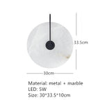Marble Circular Wall Lamp, Minimalist Nordic Designer LED Lights for Bedroom & Study