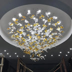 Glass High Ceiling LED Chandeliers Modern Living Room Luxury Design