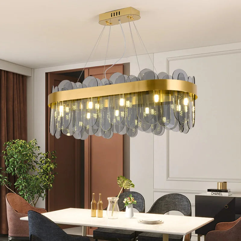 Nordic Glass LED Chandelier for Living Spaces, Hotels, and Restaurants