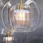 Gold Glass Ball Pendant Light for Dining Room & Bedroom Decor