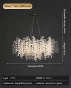 Crystal Pendant Chandelier: Elegant Lighting Fixture for Home, Dining Room, and Hotel