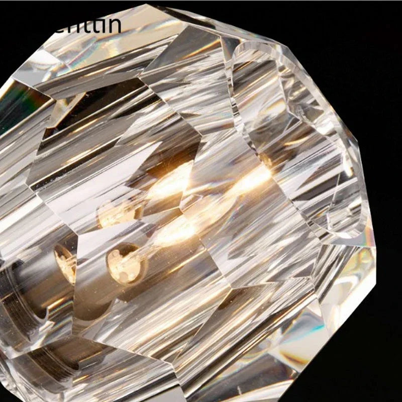 K9 Crystal Pendant Lights: Modern Nordic Gold Hanging Lamp for Living Room, Kitchen Home Decor.