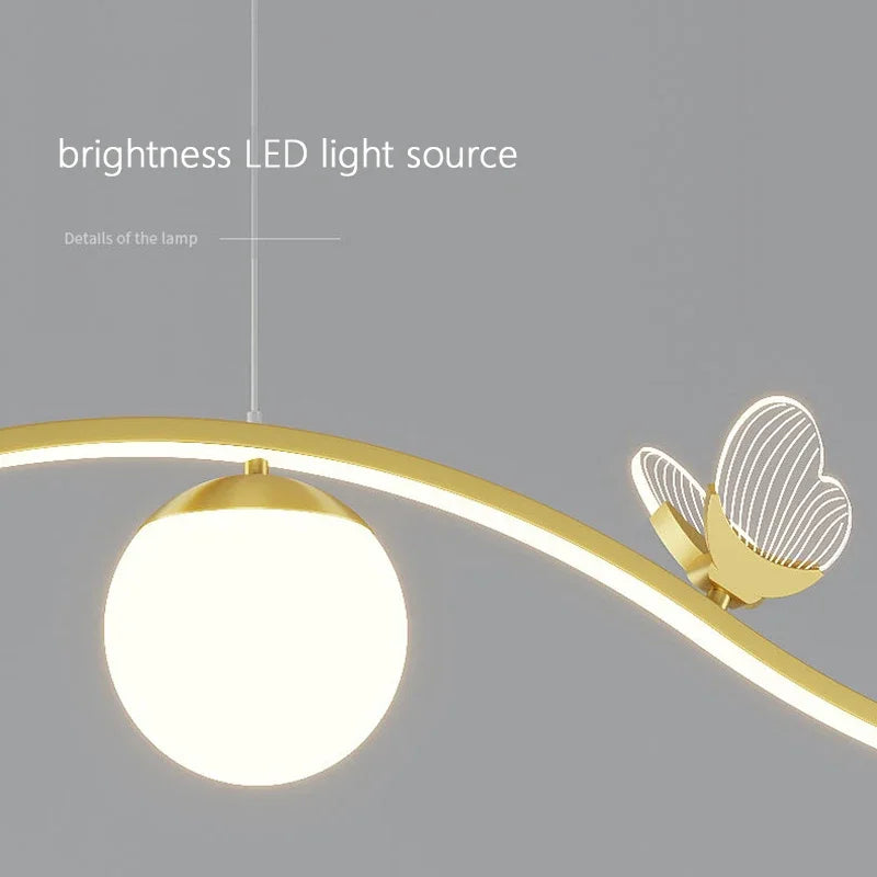 Butterfly Chandelier: Modern Minimalist Pendant Lamp for Dining Room, Study, Bar