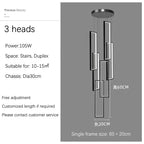 LED Stair Chandelier: Luxury Loft Geometry Pendant Lamps for Modern Living