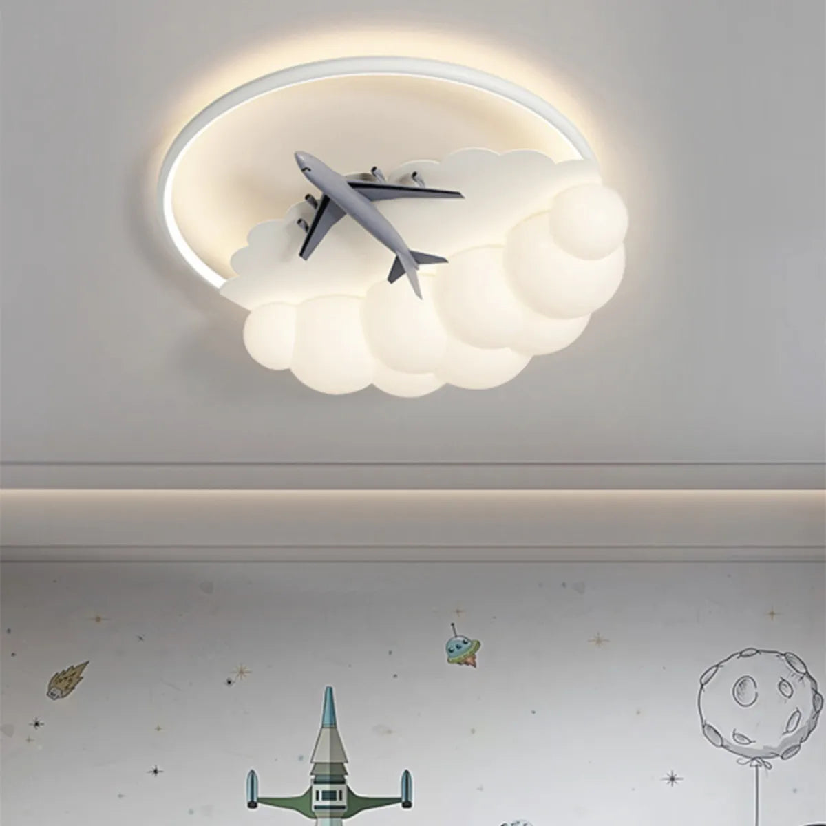 Kids Cloud Airplane Chandelier Ceiling Light for Children's Bedroom
