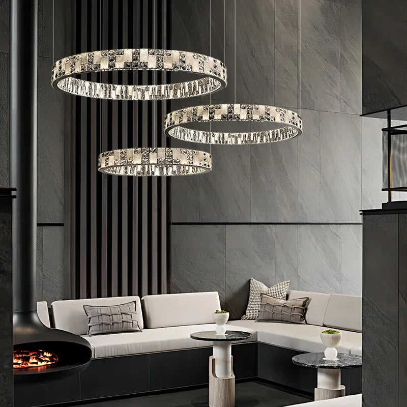 Crystal Lustre Circle Chandelier LED Lights - Modern Luxury Minimalism décor