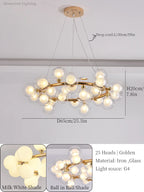 Glass Ball LED Chandelier Modern Pendant Light for Home Decor